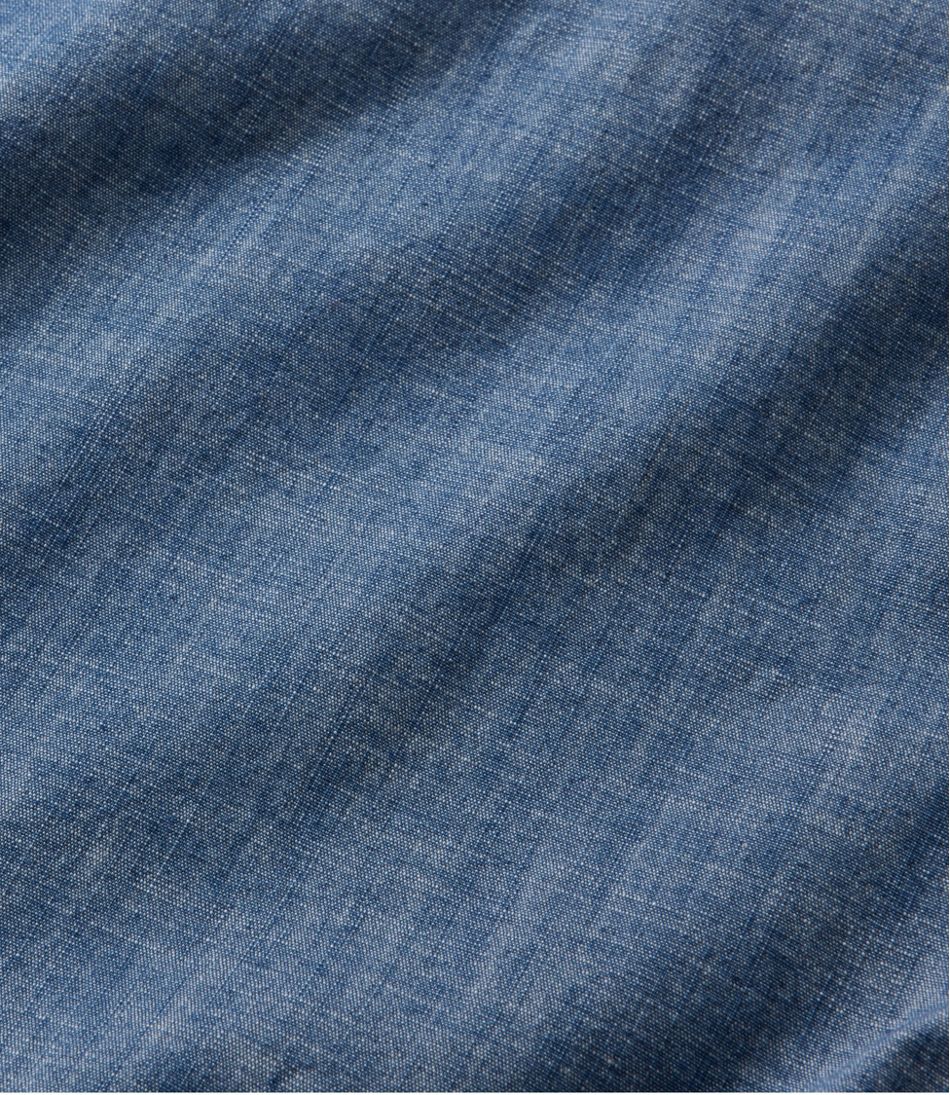Men's Comfort Stretch® Chambray Shirt, Long-Sleeve, Slightly Fitted Untucked Fit | L.L.Bean Popular