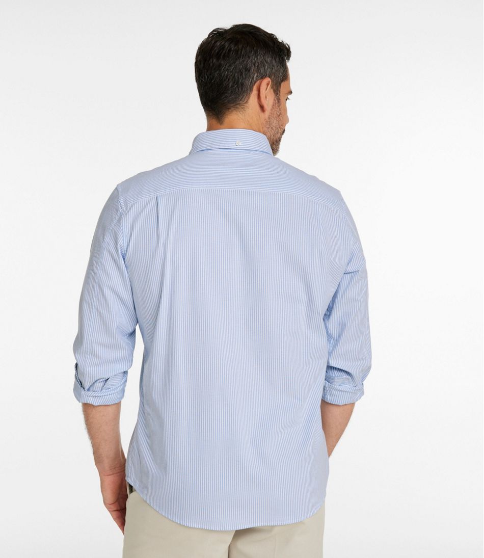 Men's Comfort Stretch Oxford Shirt, Slightly Fitted Untucked Fit, Stripe | L.L.Bean Recommended