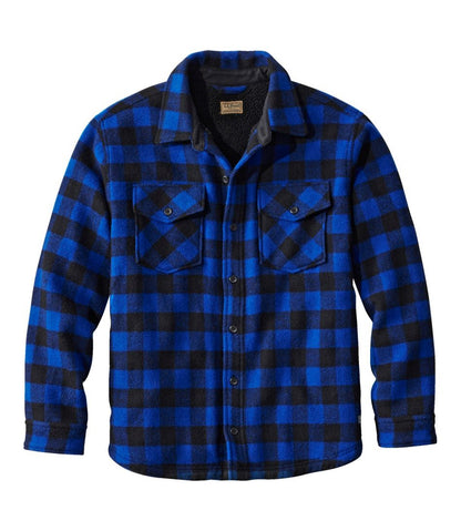 Men's Maine Guide Sherpa Lined Wool Shirt | L.L.Bean Signature