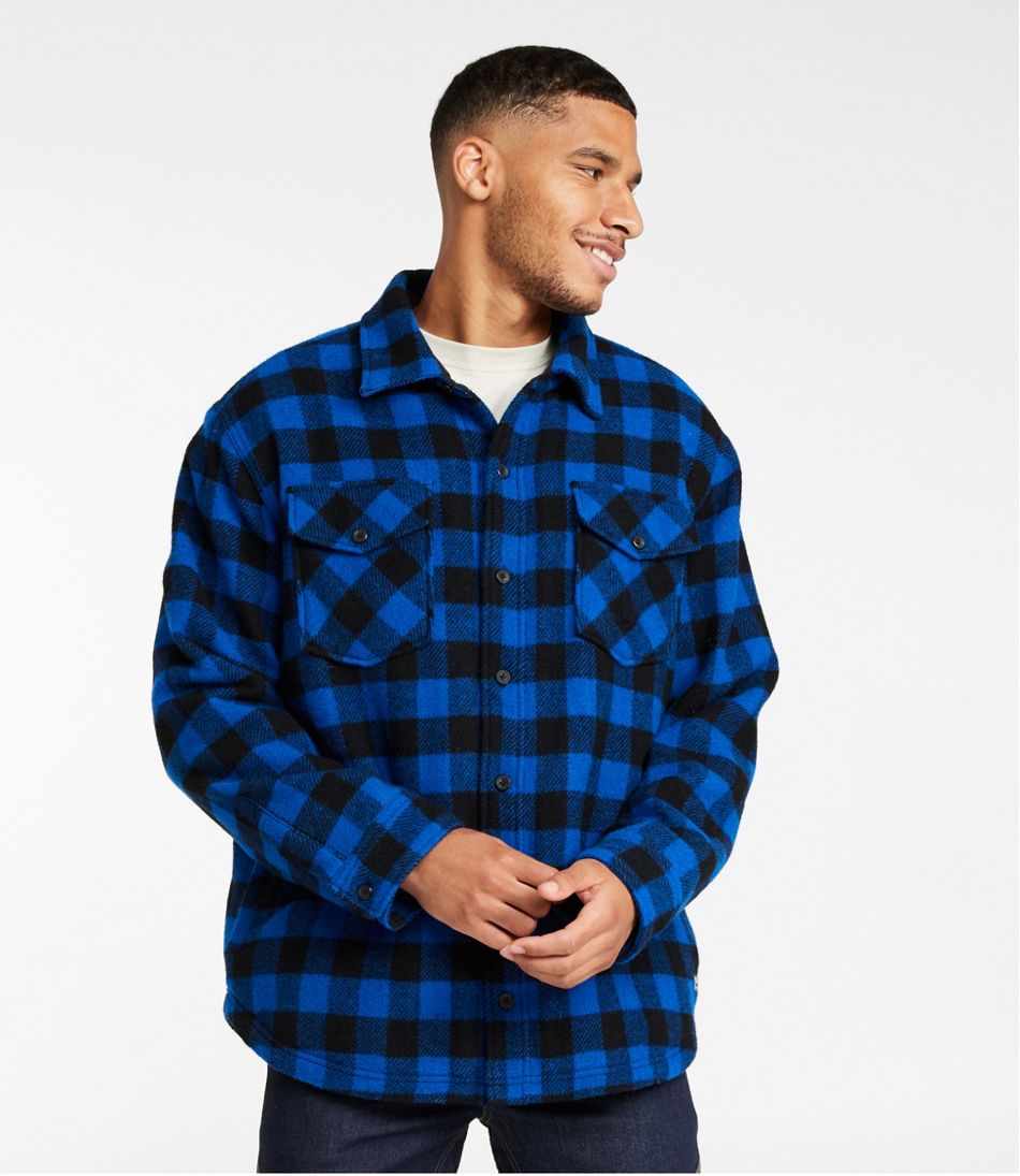 Men's Maine Guide Sherpa Lined Wool Shirt | L.L.Bean Signature