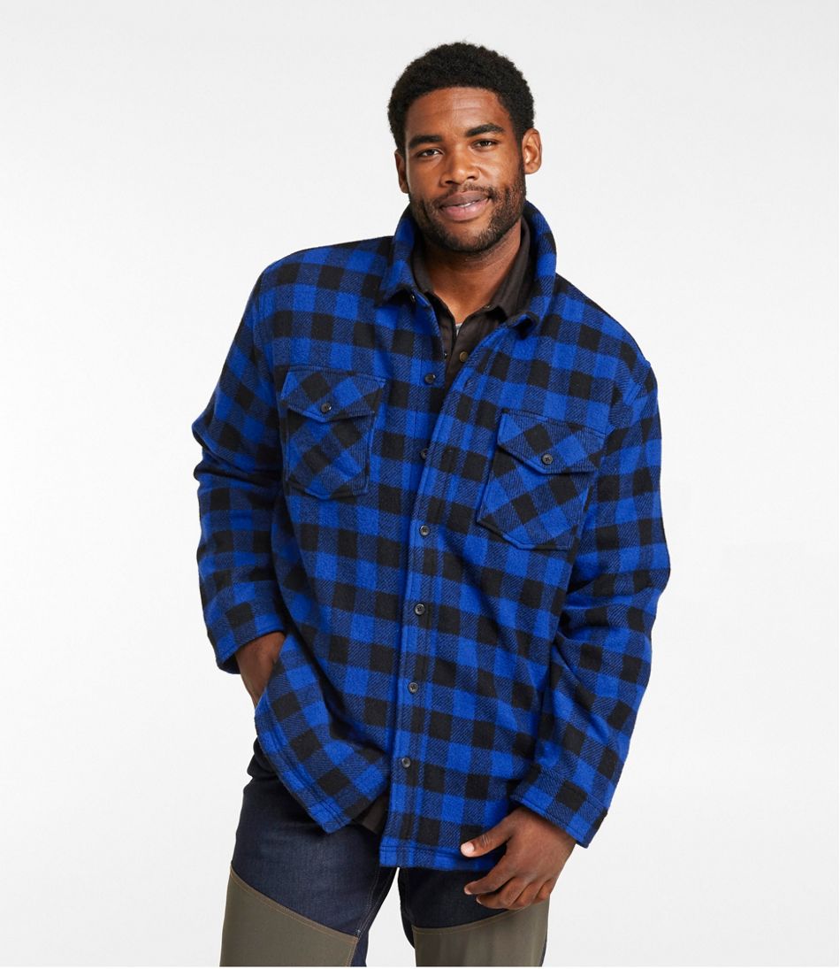 Men's Maine Guide Sherpa Lined Wool Shirt | L.L.Bean Signature