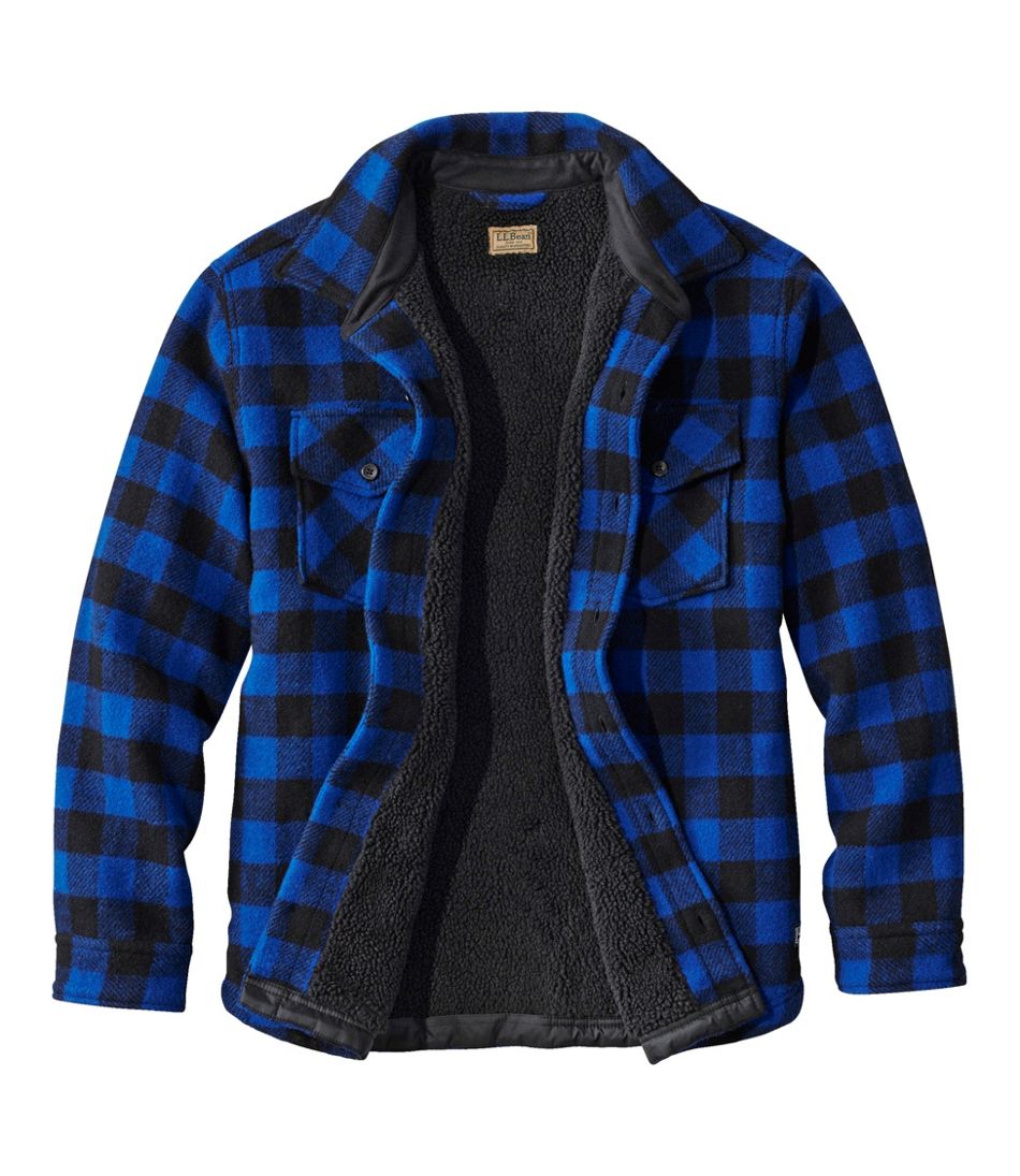 Men's Maine Guide Sherpa Lined Wool Shirt | L.L.Bean Signature