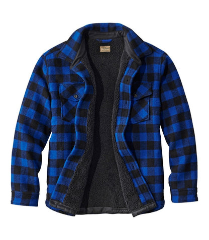 Men's Maine Guide Sherpa Lined Wool Shirt | L.L.Bean Signature