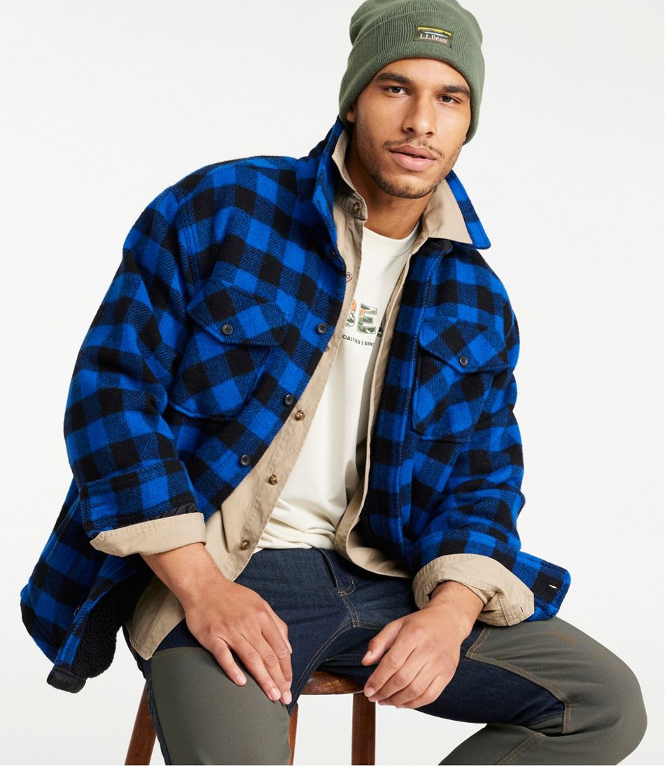 Men's Maine Guide Sherpa Lined Wool Shirt | L.L.Bean Signature