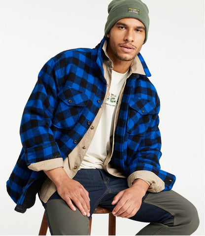 Men's Maine Guide Sherpa Lined Wool Shirt | L.L.Bean Signature