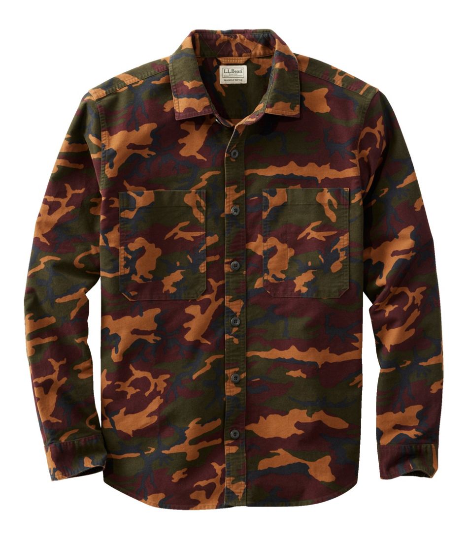 Men's Bean's Moleskin Shirt, Slightly Fitted Untucked Fit, Print | L.L.Bean Great Value