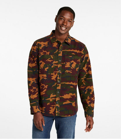 Men's Bean's Moleskin Shirt, Slightly Fitted Untucked Fit, Print | L.L.Bean Great Value