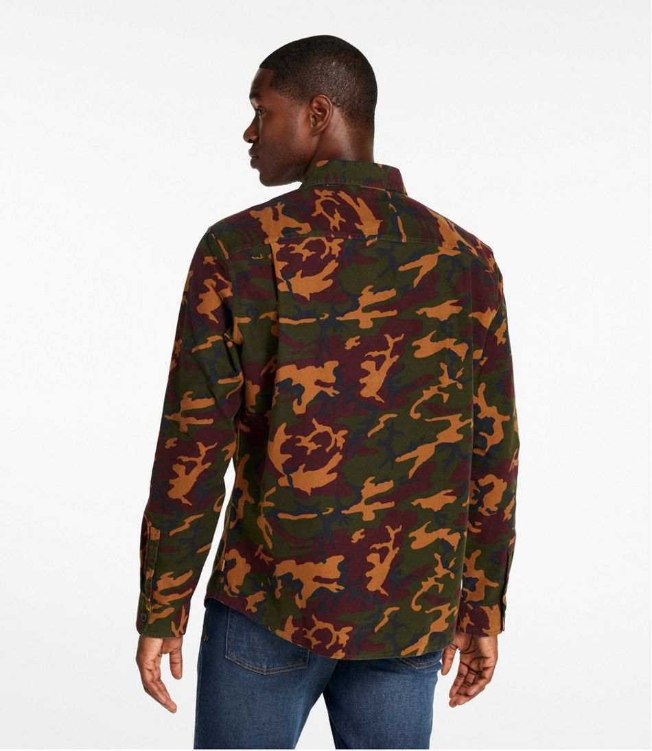 Men's Bean's Moleskin Shirt, Slightly Fitted Untucked Fit, Print | L.L.Bean Great Value