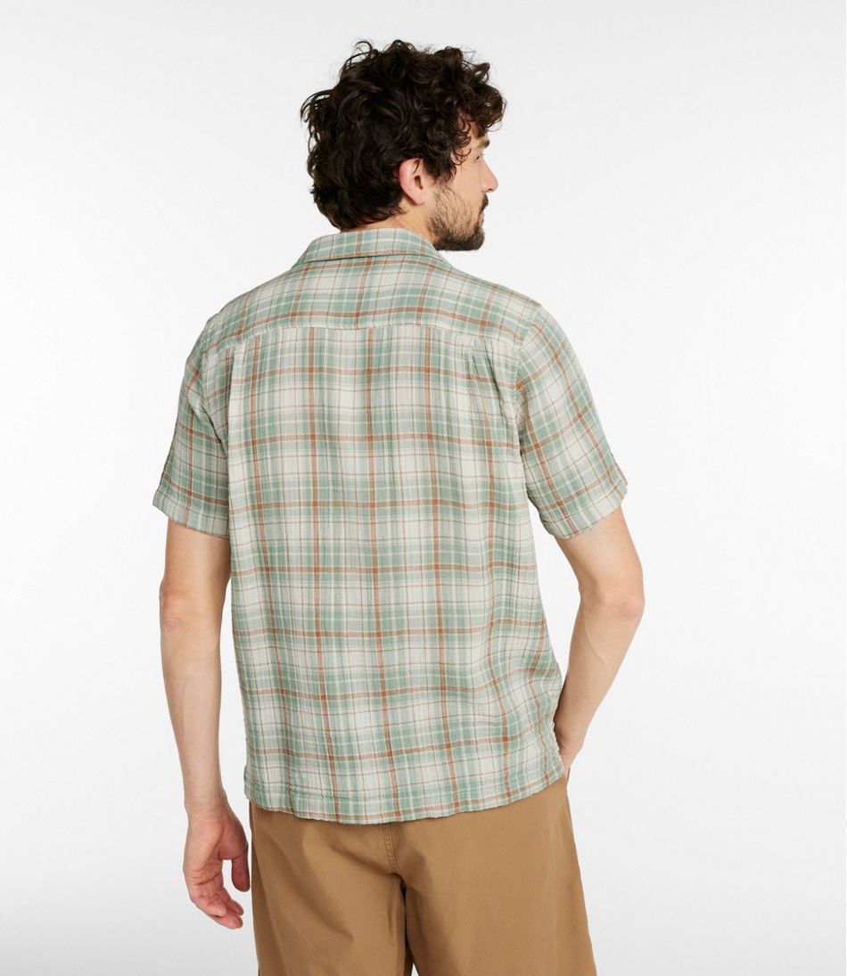 Men's Cloud Gauze Shirt, Short-Sleeve, Slightly Fitted Untucked Fit, Plaid | L.L.Bean Trending