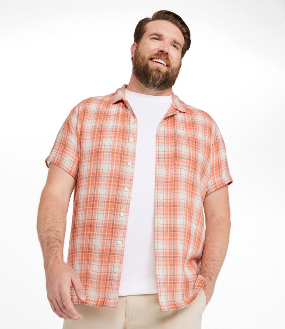 Men's Cloud Gauze Shirt, Short-Sleeve, Slightly Fitted Untucked Fit, Plaid | L.L.Bean Trending