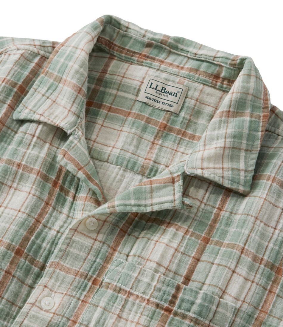 Men's Cloud Gauze Shirt, Short-Sleeve, Slightly Fitted Untucked Fit, Plaid | L.L.Bean Trending