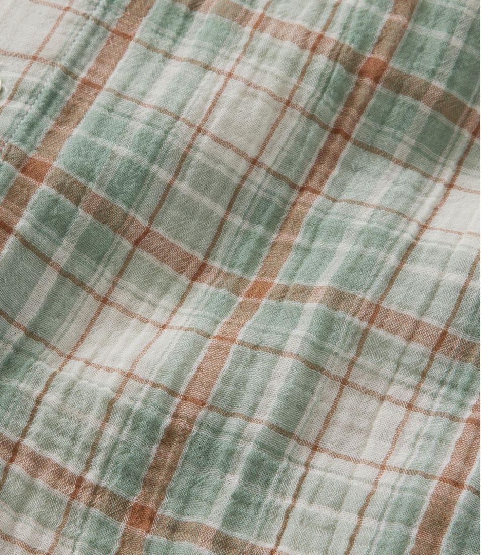 Men's Cloud Gauze Shirt, Short-Sleeve, Slightly Fitted Untucked Fit, Plaid | L.L.Bean Trending