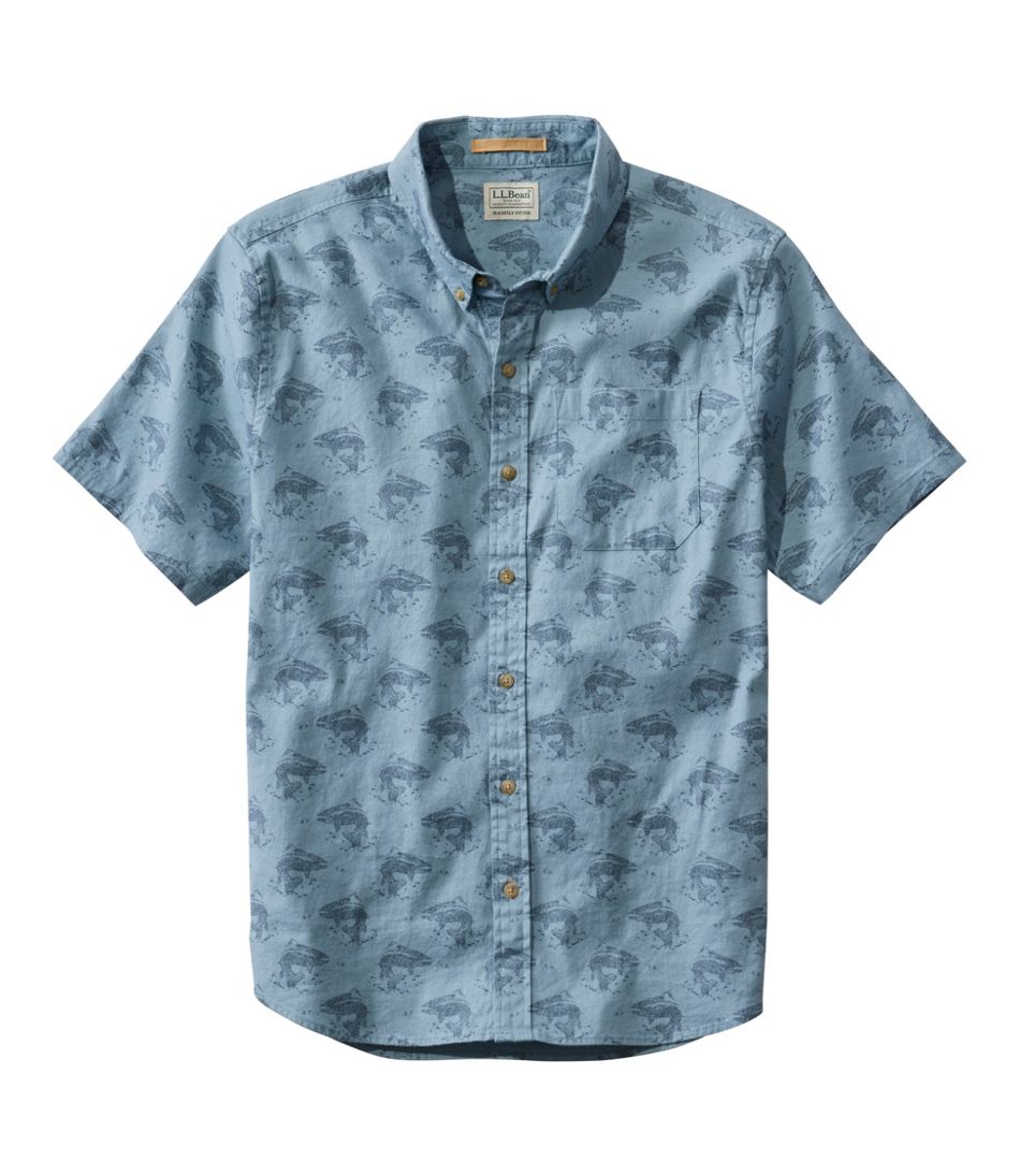 Men's Stonecoast Hemp Shirt, Short-Sleeve, Slightly Fitted Untucked Fit, Print | L.L.Bean Signature