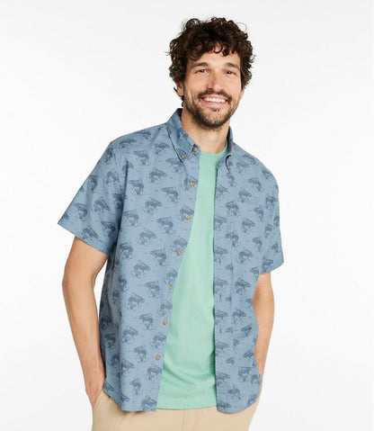 Men's Stonecoast Hemp Shirt, Short-Sleeve, Slightly Fitted Untucked Fit, Print | L.L.Bean Signature