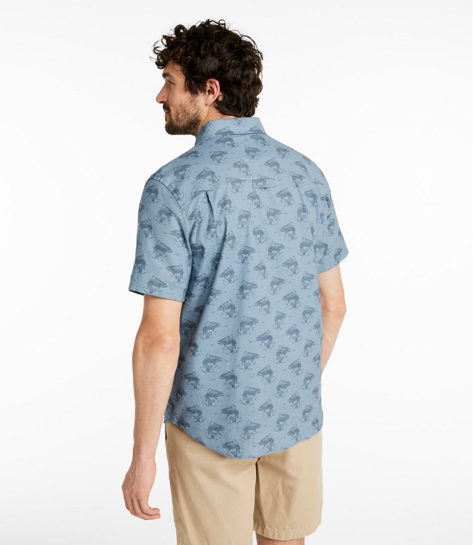 Men's Stonecoast Hemp Shirt, Short-Sleeve, Slightly Fitted Untucked Fit, Print | L.L.Bean Signature