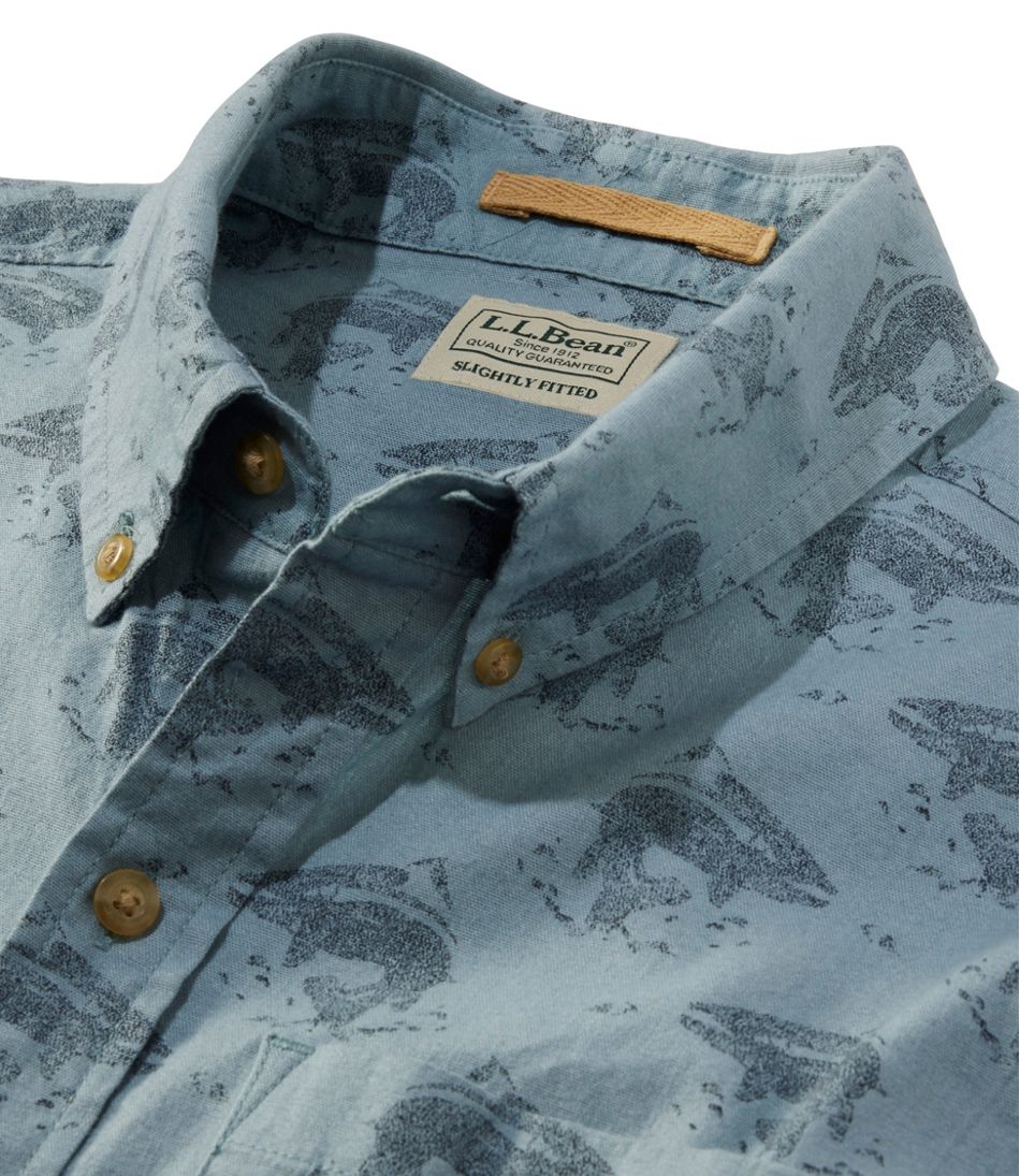 Men's Stonecoast Hemp Shirt, Short-Sleeve, Slightly Fitted Untucked Fit, Print | L.L.Bean Signature