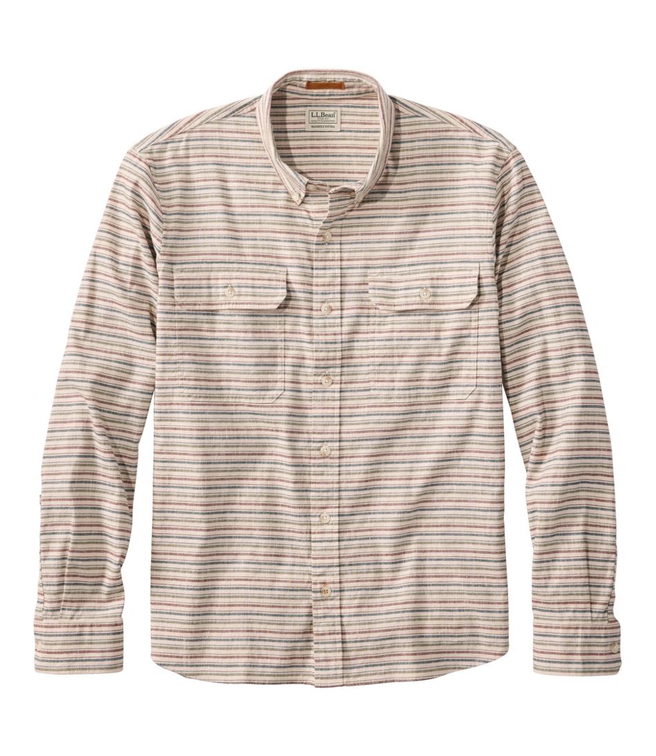Men's Stonecoast Hemp Shirt, Long-Sleeve, Slightly Fitted Untucked Fit, Stripe | L.L.Bean Classic