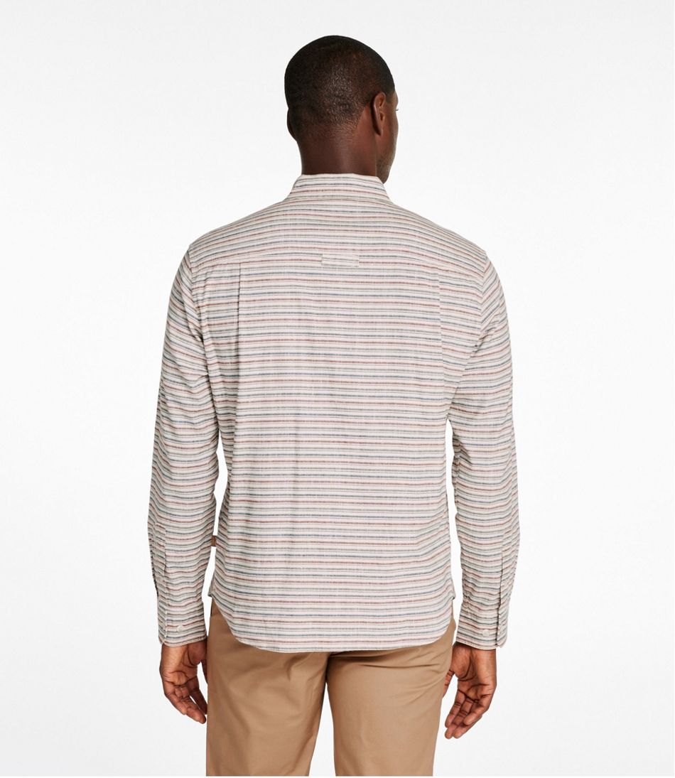 Men's Stonecoast Hemp Shirt, Long-Sleeve, Slightly Fitted Untucked Fit, Stripe | L.L.Bean Classic