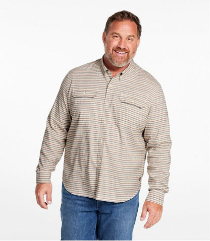 Men's Stonecoast Hemp Shirt, Long-Sleeve, Slightly Fitted Untucked Fit, Stripe | L.L.Bean Classic