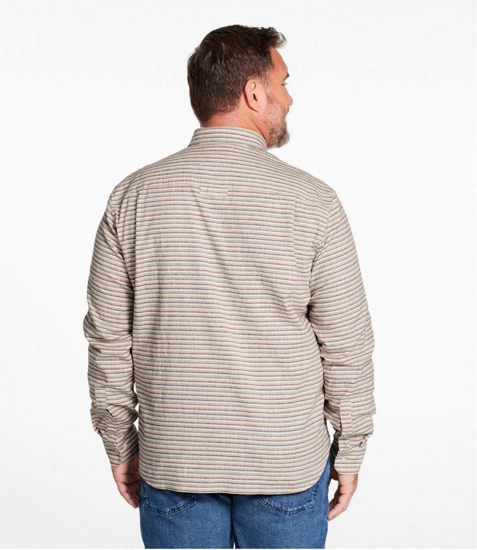 Men's Stonecoast Hemp Shirt, Long-Sleeve, Slightly Fitted Untucked Fit, Stripe | L.L.Bean Classic