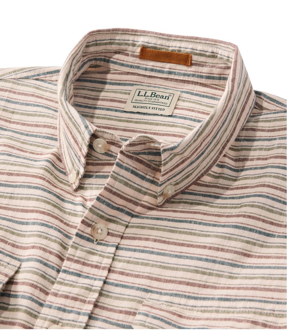Men's Stonecoast Hemp Shirt, Long-Sleeve, Slightly Fitted Untucked Fit, Stripe | L.L.Bean Classic