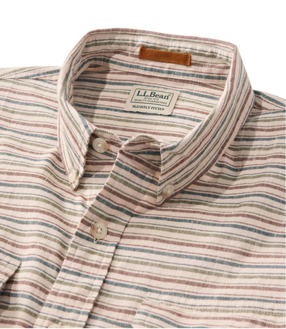 Men's Stonecoast Hemp Shirt, Long-Sleeve, Slightly Fitted Untucked Fit, Stripe | L.L.Bean Classic