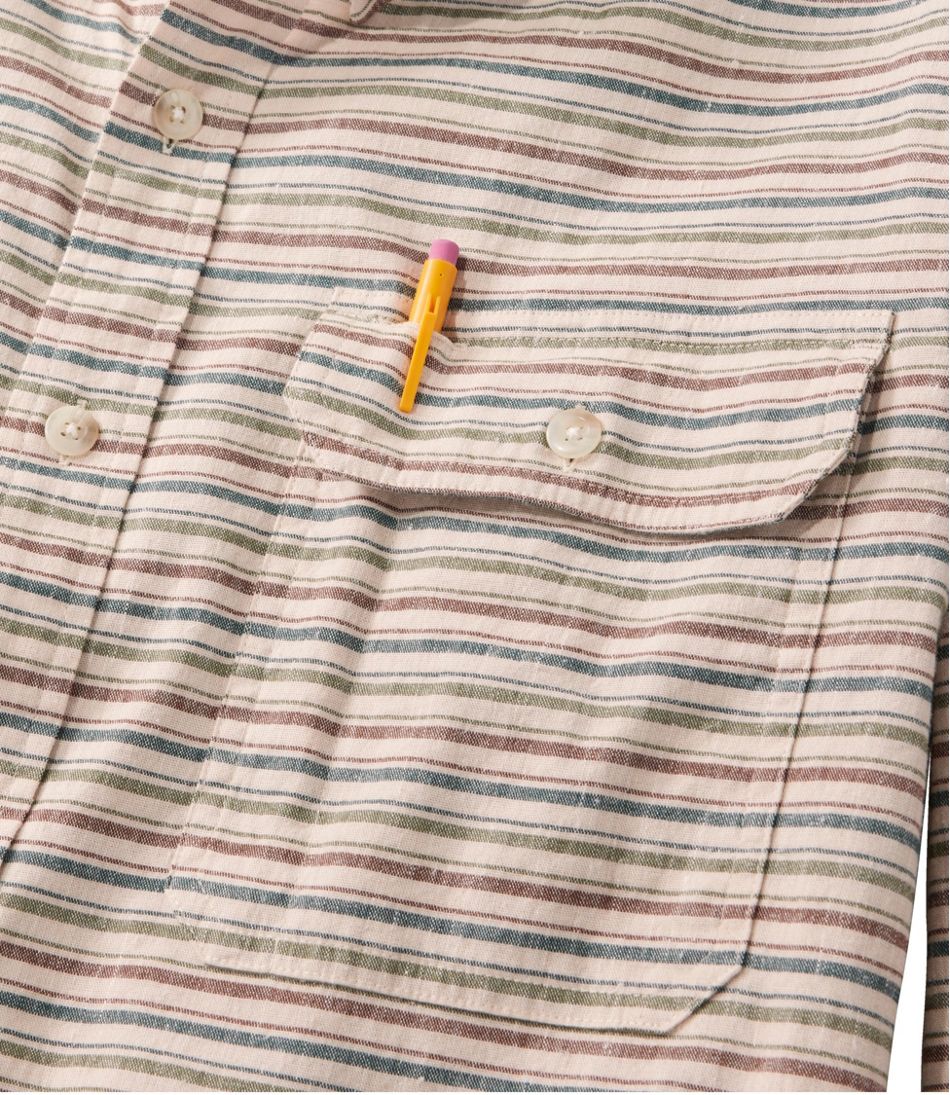 Men's Stonecoast Hemp Shirt, Long-Sleeve, Slightly Fitted Untucked Fit, Stripe | L.L.Bean Classic