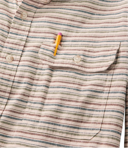 Men's Stonecoast Hemp Shirt, Long-Sleeve, Slightly Fitted Untucked Fit, Stripe | L.L.Bean Classic