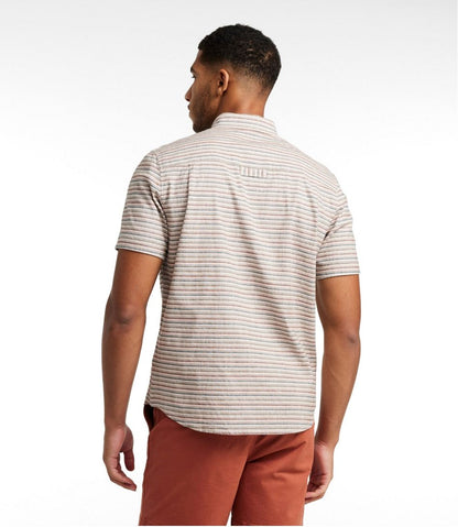 Men's Stonecoast Hemp Shirt, Short-Sleeve, Slightly Fitted Untucked Fit, Stripe | L.L.Bean Value