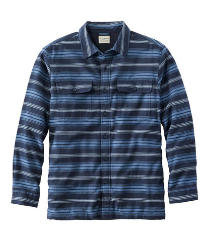 Men's Fleece-Lined Flannel Shirt, Traditional Fit, Stripe | L.L.Bean Great Value
