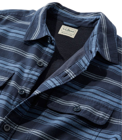 Men's Fleece-Lined Flannel Shirt, Traditional Fit, Stripe | L.L.Bean Great Value