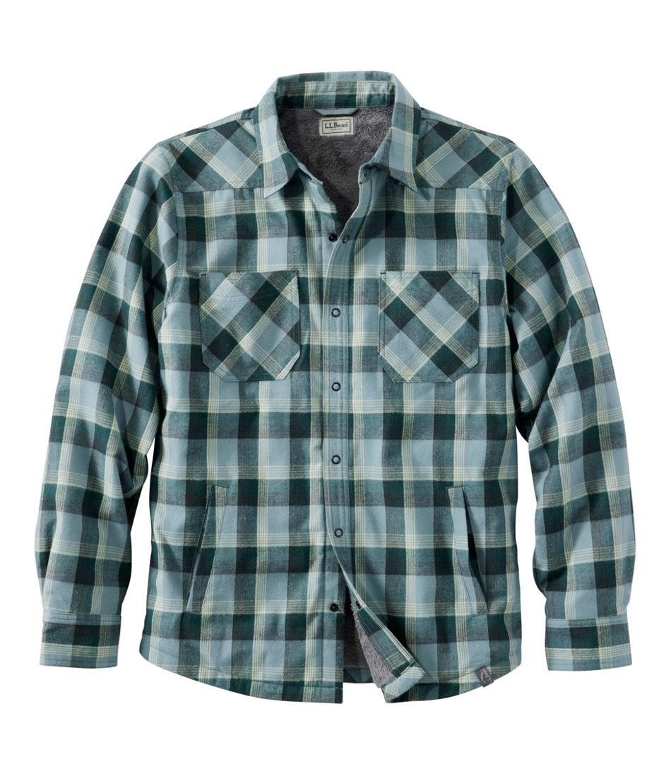 Men's Katahdin Performance Flannel Shirt-Jacket, Hi-Pile Fleece-Lined Plaid | L.L.Bean Latest