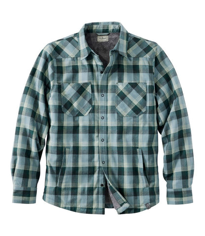 Men's Katahdin Performance Flannel Shirt-Jacket, Hi-Pile Fleece-Lined Plaid | L.L.Bean Latest