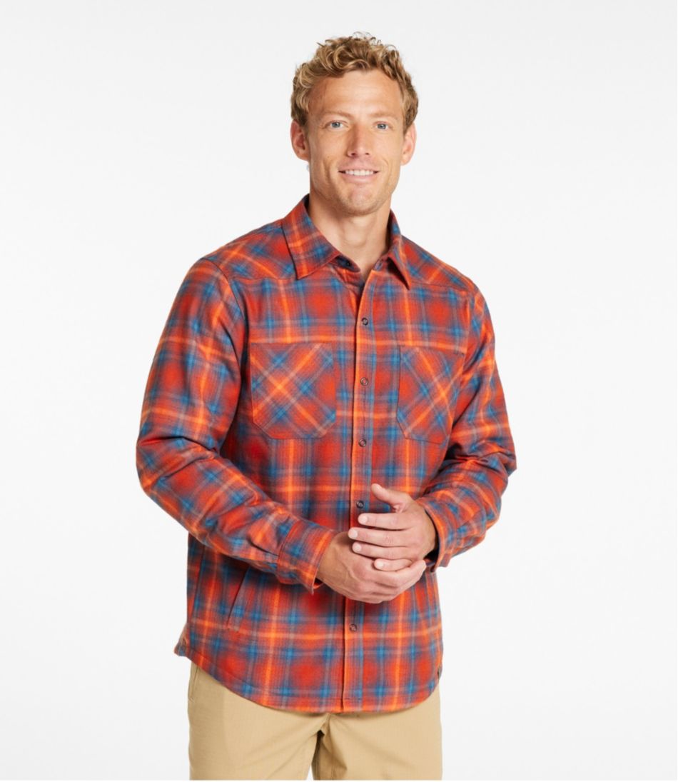 Men's Katahdin Performance Flannel Shirt-Jacket, Hi-Pile Fleece-Lined Plaid | L.L.Bean Latest