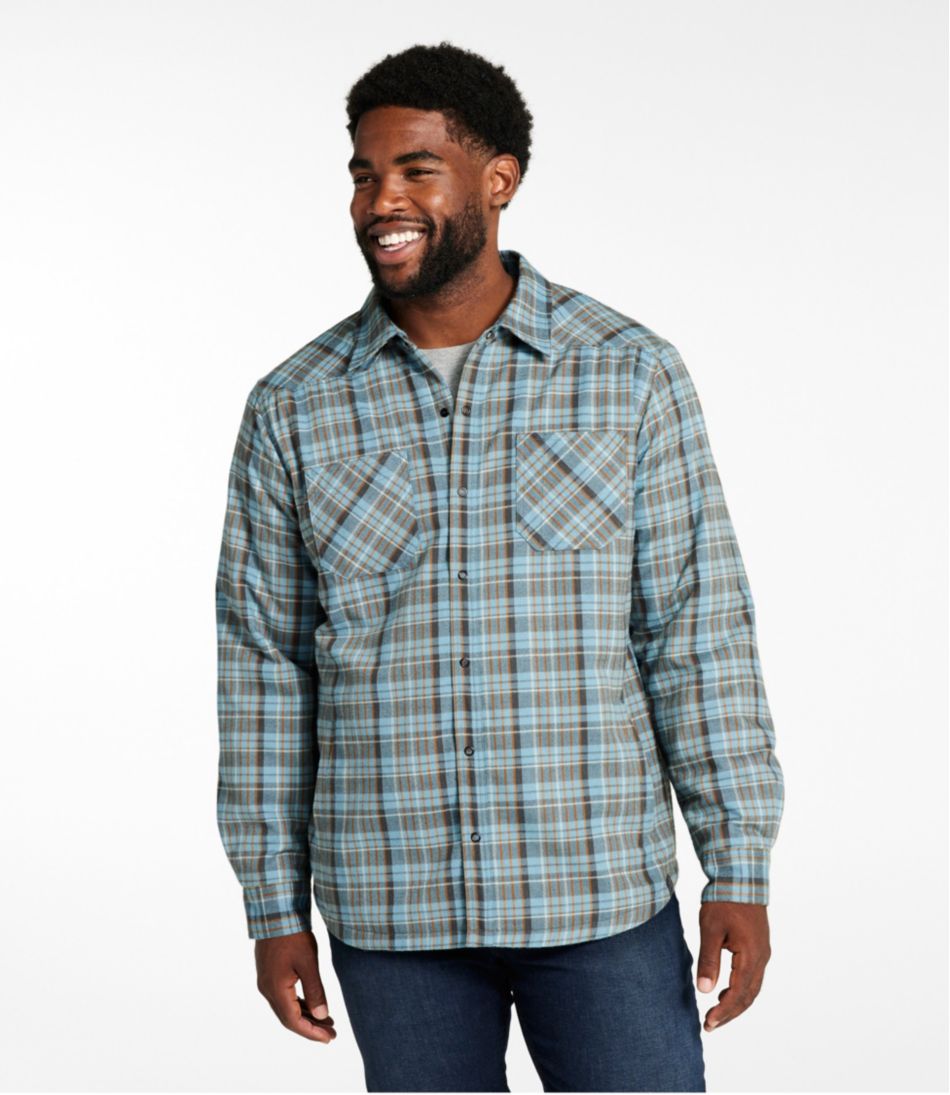 Men's Katahdin Performance Flannel Shirt-Jacket, Hi-Pile Fleece-Lined Plaid | L.L.Bean Latest