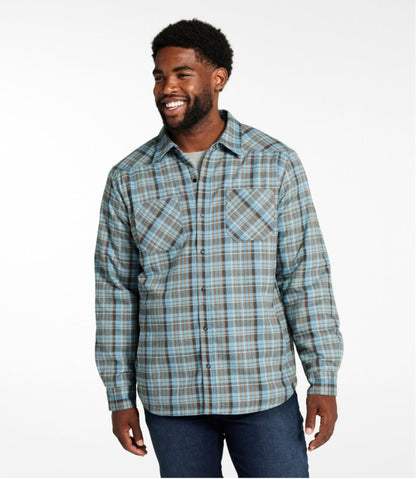 Men's Katahdin Performance Flannel Shirt-Jacket, Hi-Pile Fleece-Lined Plaid | L.L.Bean Latest