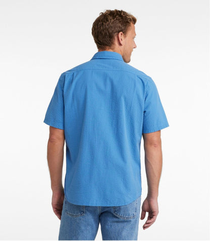 Men's Organic Cotton Seersucker Shirt, Short-Sleeve, Slightly Fitted, Plaid | L.L.Bean Trending