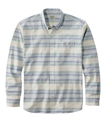 Men's Comfort Stretch Chambray Shirt, Traditional Untucked Fit, Long-Sleeve, Stripe | L.L.Bean Best Seller
