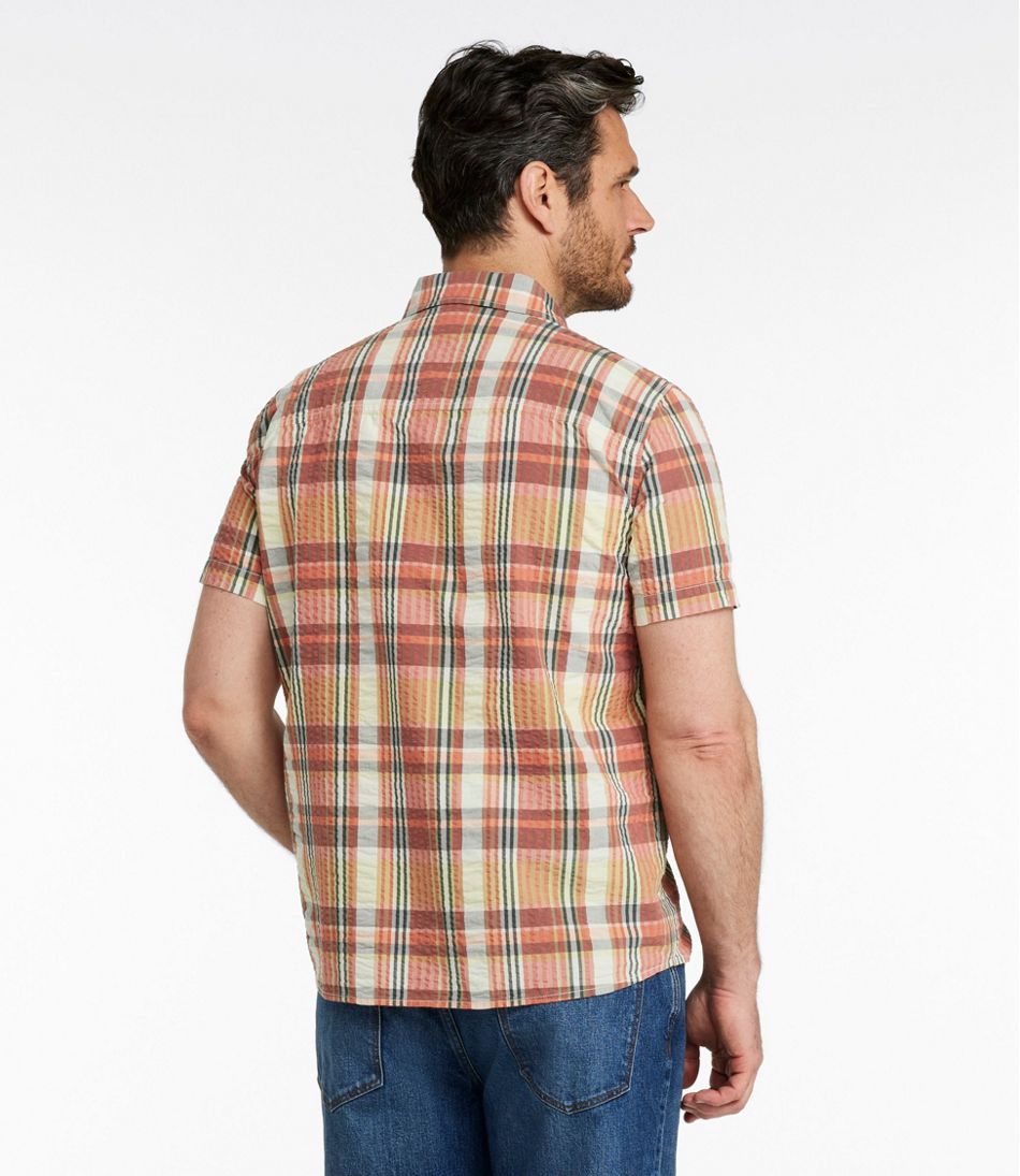 Men's Signature Seersucker Madras Shirt, Slightly Fitted, Short-Sleeve | L.L.Bean Recommended