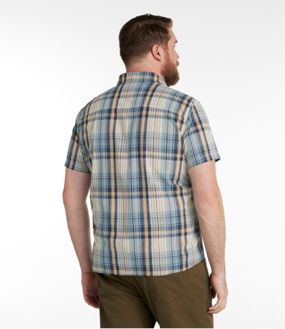 Men's Signature Seersucker Madras Shirt, Slightly Fitted, Short-Sleeve | L.L.Bean Recommended