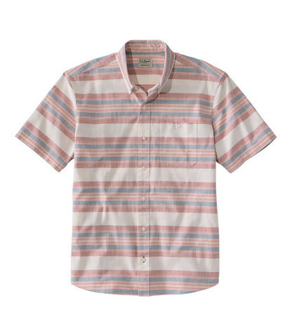 Men's Comfort Stretch Chambray Shirt, Traditional Untucked Fit, Short-Sleeve, Stripe | L.L.Bean Everyday