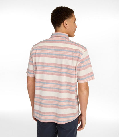 Men's Comfort Stretch Chambray Shirt, Traditional Untucked Fit, Short-Sleeve, Stripe | L.L.Bean Everyday