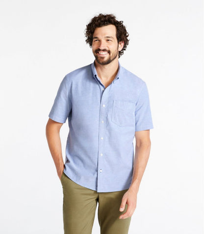 Men's Comfort Stretch® Oxford Shirt, Slightly Fitted Untucked Fit, Short-Sleeve | L.L.Bean Popular