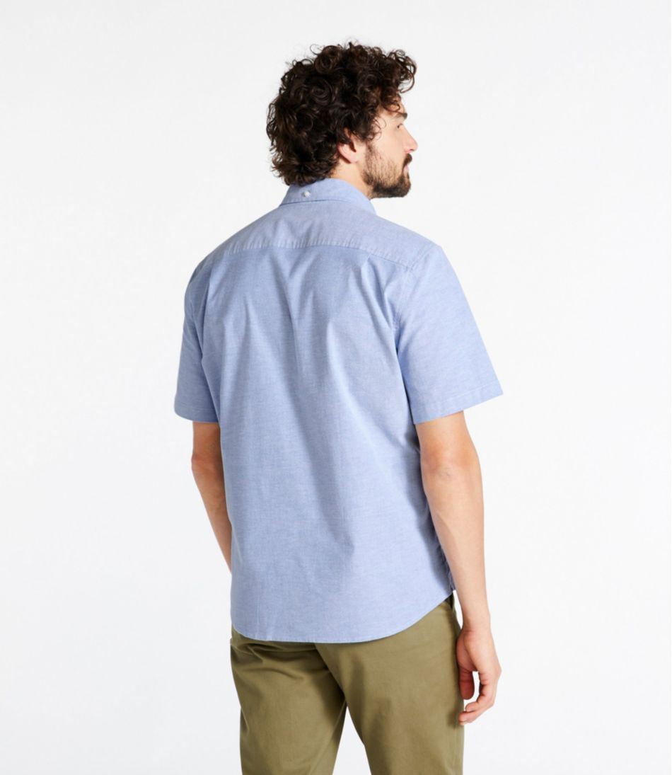 Men's Comfort Stretch® Oxford Shirt, Slightly Fitted Untucked Fit, Short-Sleeve | L.L.Bean Popular