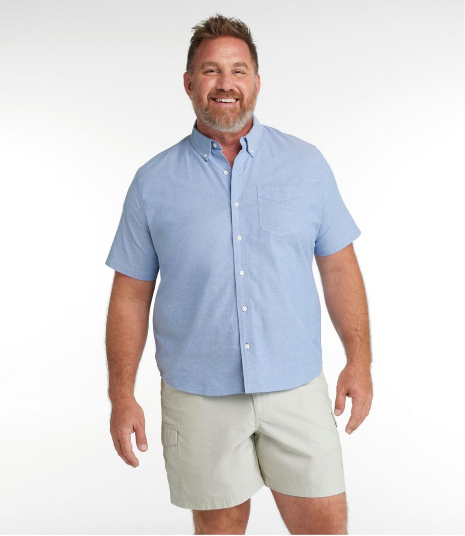 Men's Comfort Stretch® Oxford Shirt, Slightly Fitted Untucked Fit, Short-Sleeve | L.L.Bean Popular