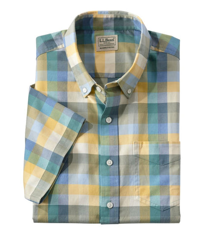 Men's Comfort Stretch® Oxford, Slightly Fitted Untucked Fit, Short-Sleeve, Plaid | L.L.Bean Trending
