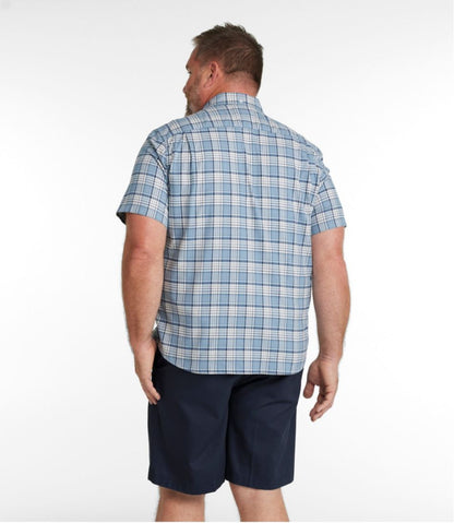 Men's Comfort Stretch® Oxford, Slightly Fitted Untucked Fit, Short-Sleeve, Plaid | L.L.Bean Trending