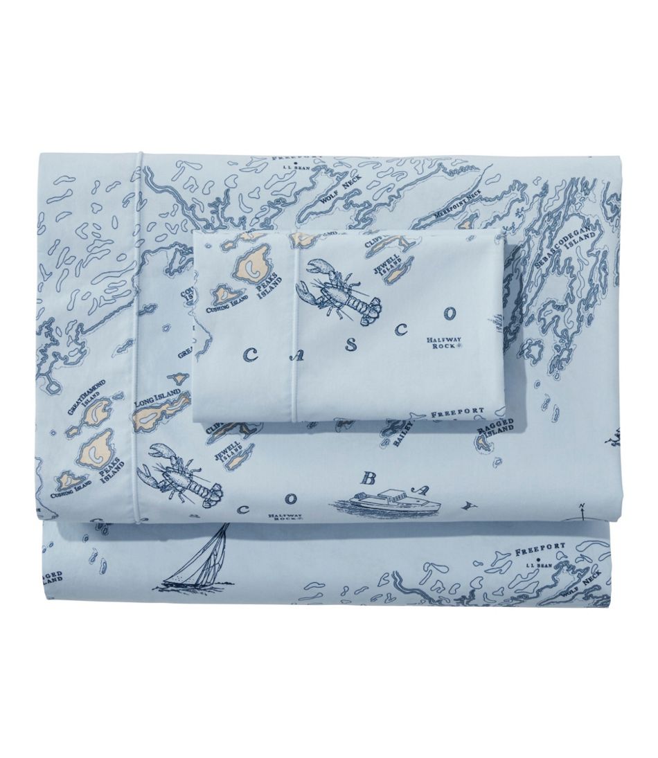 Nautical Map Percale Sheet Collection | L.L.Bean Signature