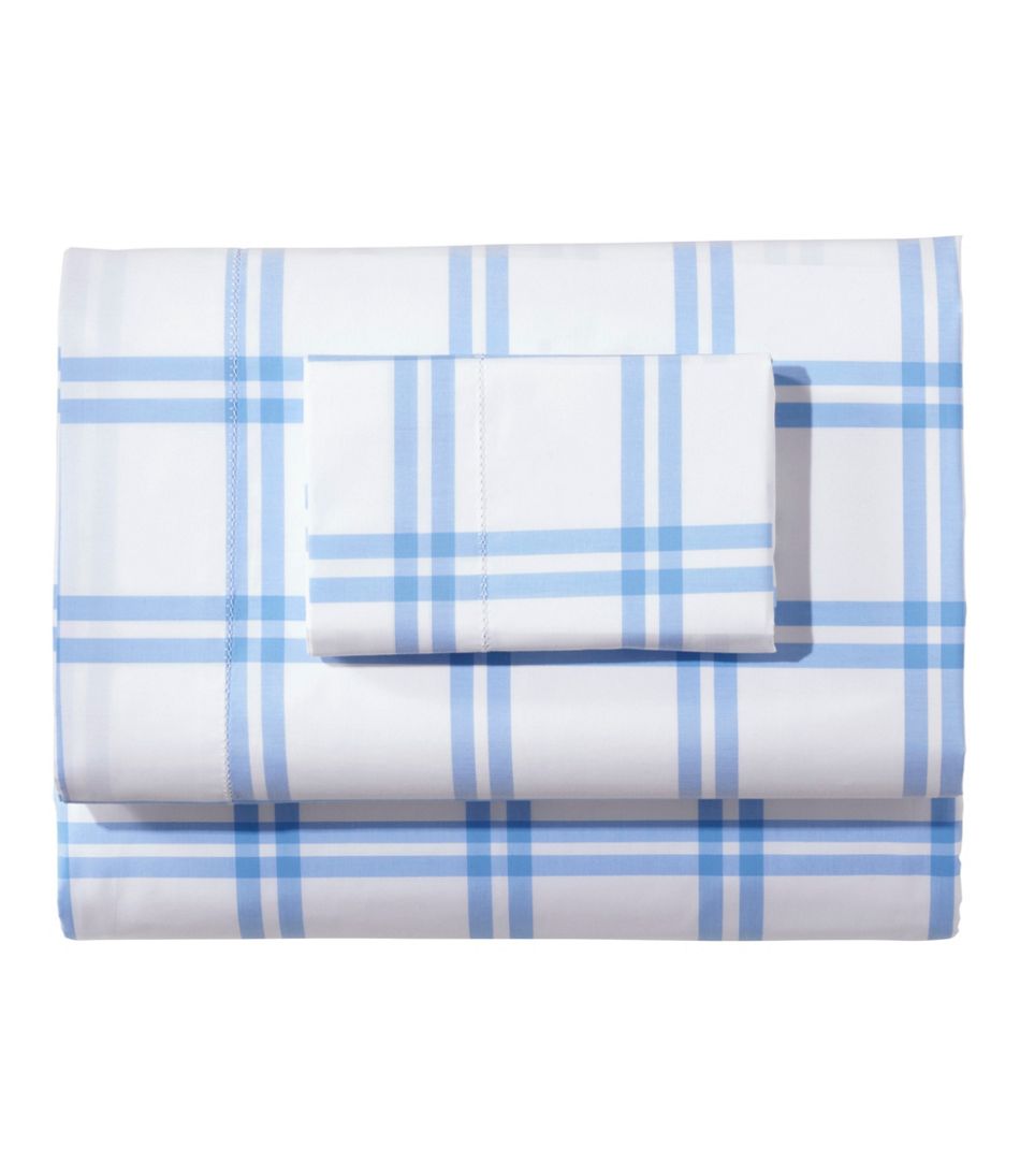 280-Thread-Count Pima Percale Sheet Collection, Windowpane | L.L.Bean Signature