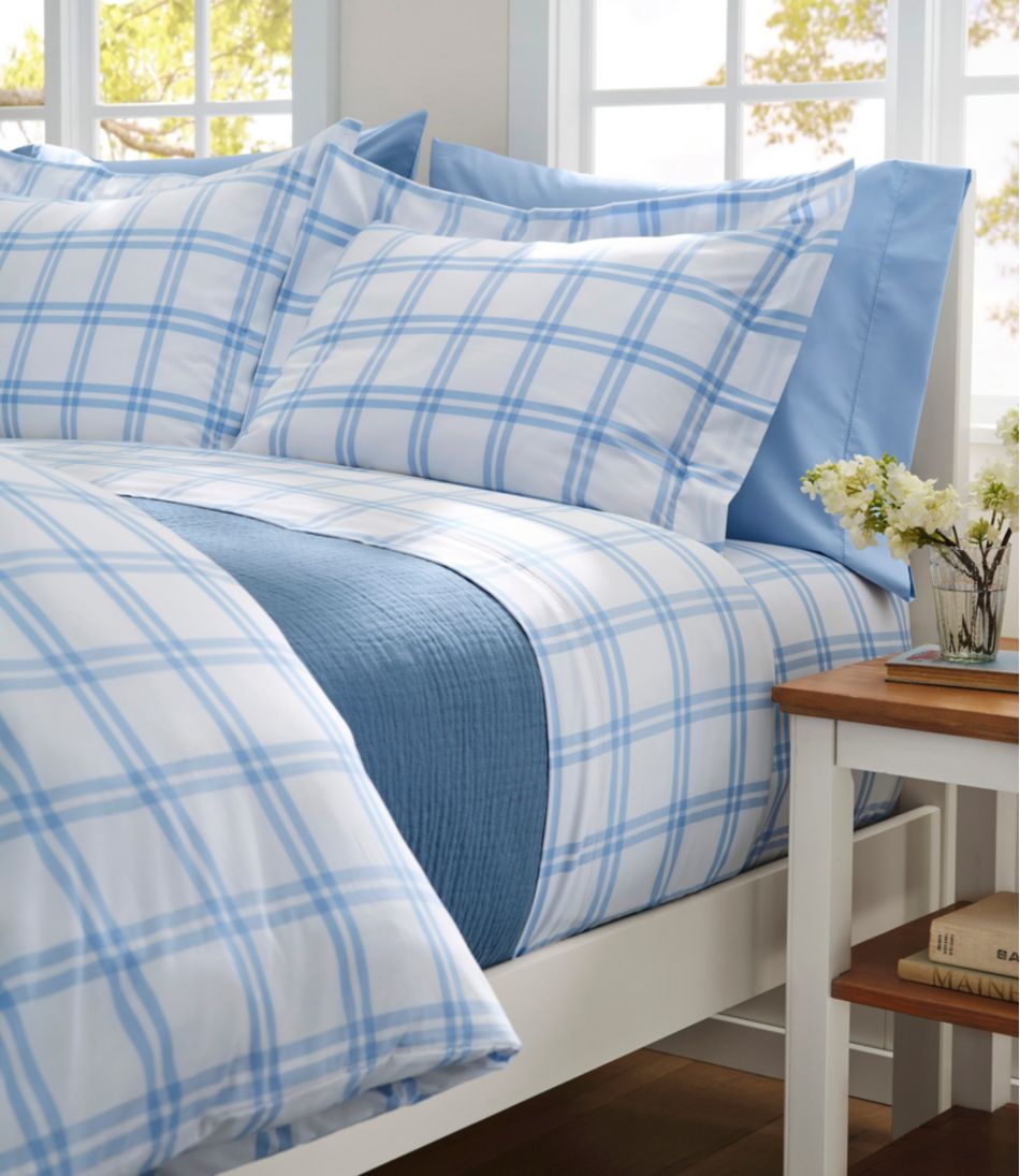 280-Thread-Count Pima Percale Sheet Collection, Windowpane | L.L.Bean Signature